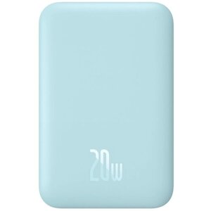 Портативный аккумулятор Baseus Внешний аккумулятор 6000mAh QC3.0/PD с беспроводной быстрой зарядкой Baseus Magnetic Wireless 20W USB Type C MagSafe для Apple iPhone, голубой, упаковка: коробка