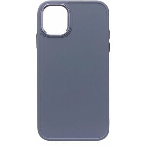 Противоударный чехол на Apple iPhone 14 / накладка с защитой камеры / защитный силиконовый бампер, серо-фиолетовый