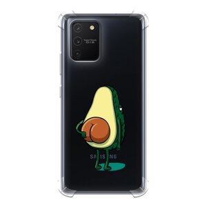 Противоударный силиконовый чехол на Samsung Galaxy S10 Lite / Самсунг S10 Lite с рисунком Попа авокадо