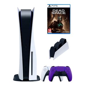 PS5 (ПС5) Игровая приставка Sony PlayStation 5 ( 3-я ревизия) + 2-й геймпад (фиолетовый) + зарядное DEAD SPASE