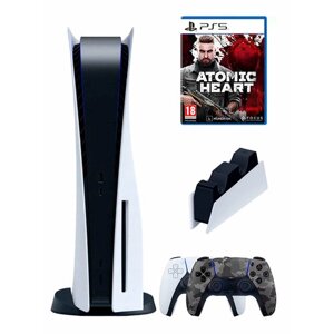 PS5 (ПС5) Игровая приставка Sony PlayStation 5 ( 3-я ревизия) + 2-й геймпад (камуфляж) + зарядное +Anomig Heat