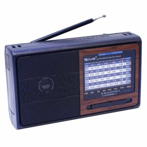 Радиоприемник портативный, радио, работает в 3-х диапазонах - FM, AM, SW, USB-micro USB, для туристов, рыбаков, любителей отдыха на природе, черный