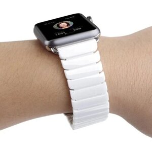 Ремешок для Apple Watch 42/44/45/49 mm Ceramic Watch band керамический белый