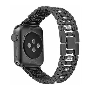 Ремешок для Apple Watch 42mm CBIW79 металлический со стразами black