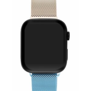 Ремешок для Apple Watch Series 8 45 мм Mutural металлический Сине-золотой