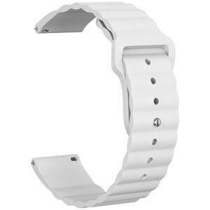 Ремешок силиконовый GSMIN Dump 22 для Samsung Gear S3 Frontier / Classic / Galaxy Watch (46 mm) (Белый)