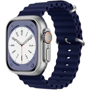Ремешок силиконовый Ocean Band для Apple Watch 42/44/45/49 мм, на застежка, синий (3)