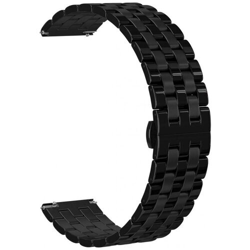 Ремешок стальной GSMIN Arched 20 для Huawei Watch GT 2 42мм (Черный)