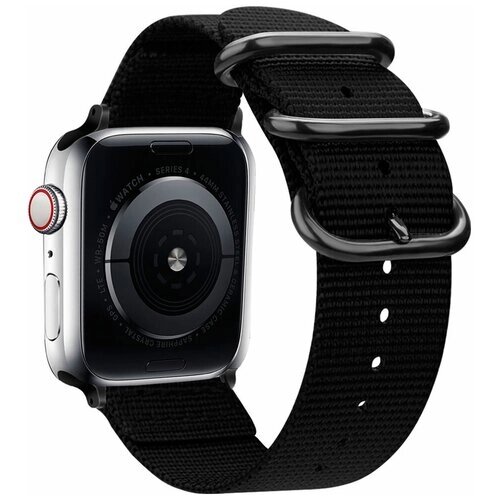 Ремешок текстильный TFN для часов Apple Watch 42/44/45 mm series 1-7/размер S/M/black/черный