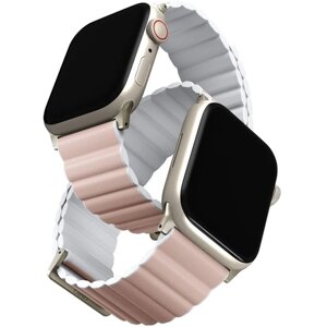 Ремешок Uniq Revix Premium Edition для Apple Watch 41/40/38 мм, цвет Розовый/Белый (Silicone Blush Pink/White) (41MM-REVPBPNKWHT)