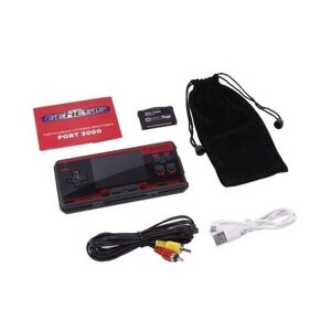 Retro Genesis Игровая приставка Retro Genesis Port 3000, AV кабель, 400 игр, 1800 мАч, черно-красная
