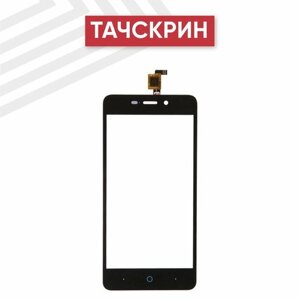 Сенсорное стекло (тачскрин) для мобильного телефона (смартфона) ZTE Blade X3, черное