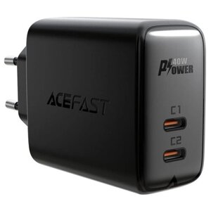 Сетевое зарядное устройство ACEFAST A9 Dual fast Charger, USB-C + USB-C, PD40W, Черный