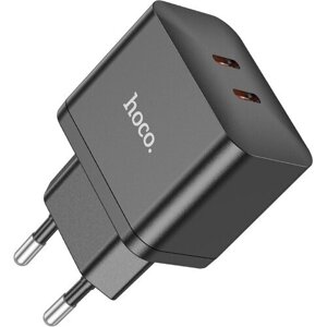 Сетевое зарядное устройство HOCO N29 Dual USB-C 35W "быстрая зарядка" черный
