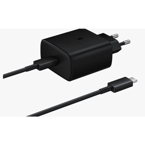 Сетевое зарядное устройство Super Fast Charging 45W для Samsung / Адаптер питания 45W с кабелем USB Type-C / Быстрая зарядка для устройств Samsung / Black