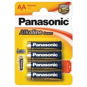 Щелочные батарейки LR6 (AA) Alkaline, Panasonic/Navigator, 4 шт, Панасоник