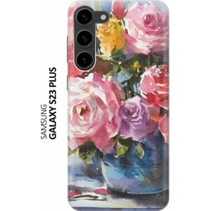 Силиконовый чехол Акварельный букет цветов на Samsung Galaxy S23+Самсунг С23 Плюс
