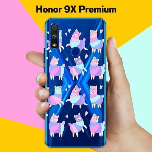 Силиконовый чехол Цветные ламы на Honor 9X Premium