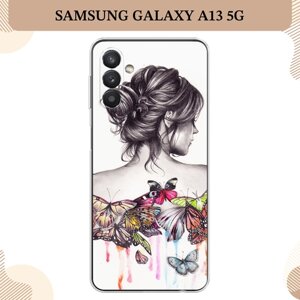 Силиконовый чехол "Девушка с бабочками" на Samsung Galaxy A13 5G/A04s / Галакси A13 5G/A04s