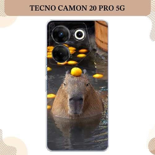 Силиконовый чехол "Капибара отдыхает" на Tecno Camon 20 Pro 5G / Текно Камон 20 Про 5G