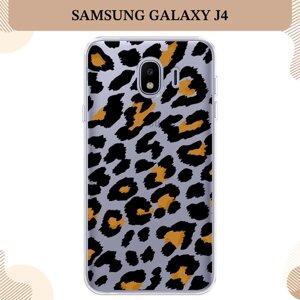 Силиконовый чехол "Коричнево-черные пятна" на Samsung Galaxy J4 / Самсунг Галакси J4 2018, прозрачный