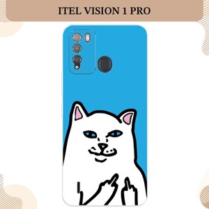 Силиконовый чехол "Кот жесть" на Itel Vision 1 Pro / Айтел Вижн 1 Про