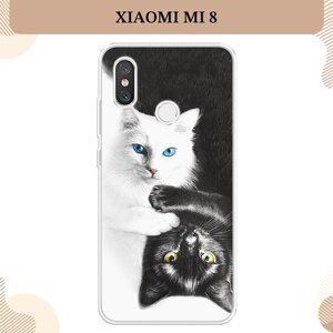 Силиконовый чехол "Коты Инь-Янь" на Xiaomi Mi 8 / Сяоми Mi 8