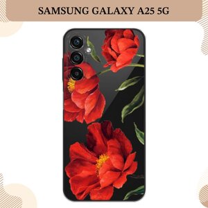 Силиконовый чехол "Красные маки" на Samsung Galaxy A25 5G / Самсунг А25 5G, прозрачный