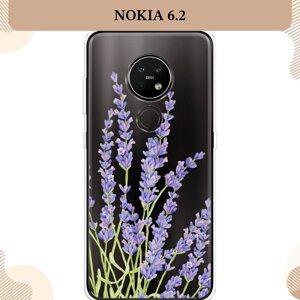 Силиконовый чехол "Лавандовые стебли" на Nokia 6.2/7.2 / Нокиа 6.2/7.2, прозрачный