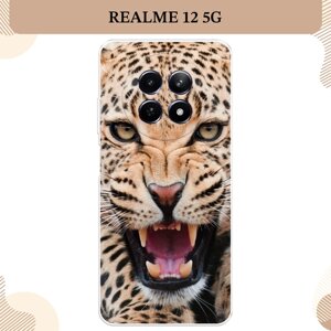 Силиконовый чехол "Леопард 3d" на Realme 12 5G / Реалми 12 5G