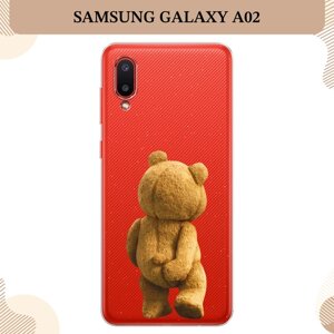Силиконовый чехол "Медвежья спина" на Samsung Galaxy A02 / Самсунг Галакси А02, прозрачный