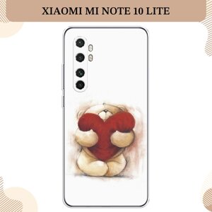 Силиконовый чехол "Мишка с сердцем 1" на Xiaomi Mi Note 10 Lite / Сяоми Ми Нот 10 Лайт