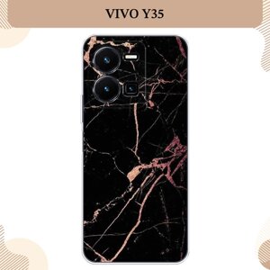 Силиконовый чехол "Мрамор розовое золото" на Vivo Y35 4G / Виво Y35 4G