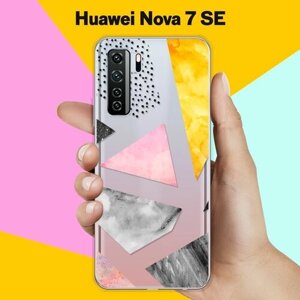 Силиконовый чехол Мраморные треугольники на Huawei Nova 7 SE