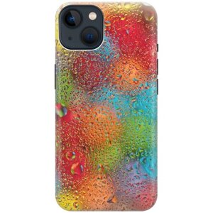 Силиконовый чехол на Apple iPhone 13 / Эпл Айфон 13 с рисунком "Капли и разноцветные шары"