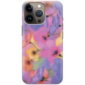 Силиконовый чехол на Apple iPhone 13 Pro Max / Эпл Айфон 13 Про Макс с рисунком "Разгоцветные цветочки"