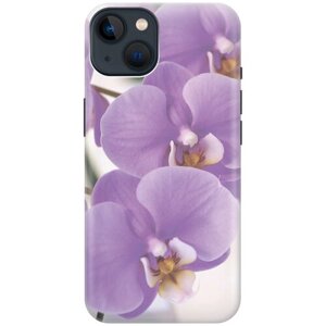 Силиконовый чехол на Apple iPhone 14 Plus / Эпл Айфон 14 Плюс с рисунком "Сиреневые орхидеи"