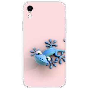 Силиконовый чехол на Apple iPhone XR / Айфон Икс Р Голубая ящерка