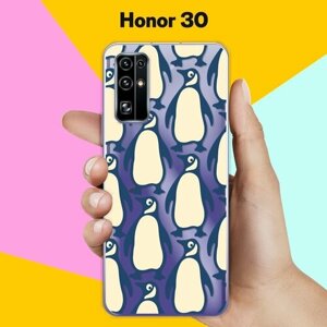 Силиконовый чехол на Honor 30 Узор из пингвинов / для Хонор 30