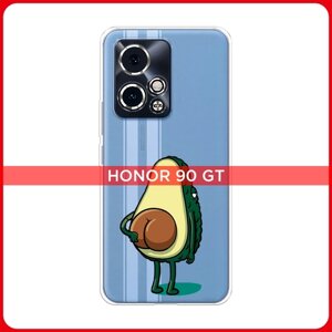 Силиконовый чехол на Honor 90 GT / Хонор 90 GT Попа авокадо, прозрачный