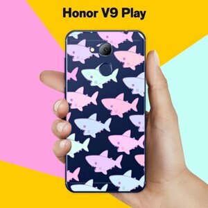 Силиконовый чехол на Honor V9 Play Акулы / для Хонор Ви 9 Плэй