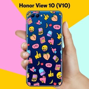 Силиконовый чехол на Honor View 10 (V10) Узорчик / для Хонор Вьюв 10 В10