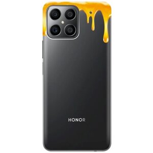 Силиконовый чехол на Honor X8, Хонор Икс 8 с 3D принтом "Honey" прозрачный
