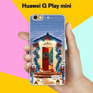 Силиконовый чехол на Huawei G Play mini Новогодняя дверь / для Хуавей Джи Плэй мини