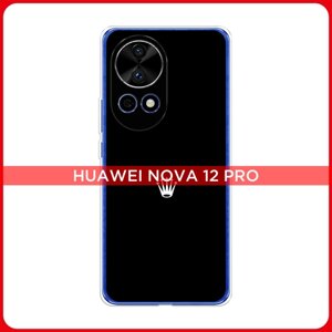 Силиконовый чехол на Huawei Nova 12 Pro / Хуавей Нова 12 Про Белая корона на черном фоне