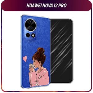 Силиконовый чехол на Huawei Nova 12 Pro / Хуавей Нова 12 Про "Приготовлено с любовью", прозрачный