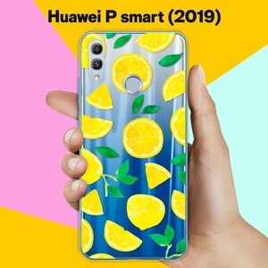 Силиконовый чехол на Huawei P smart 2019 Узор из лимонов / для Хуавей Пи Смарт 2019