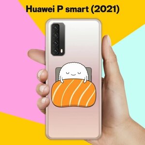 Силиконовый чехол на Huawei P smart 2021 Суши спит / для Хуавей Пи Смарт 2021
