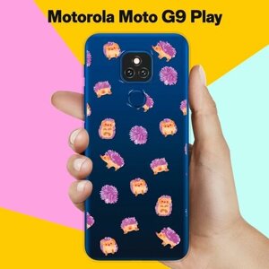 Силиконовый чехол на Motorola Moto G9 Play Ежики / для Моторола Мото Джи9 Плэй