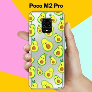 Силиконовый чехол на Poco M2 Pro Узор из авокадо / для Поко М2 Про